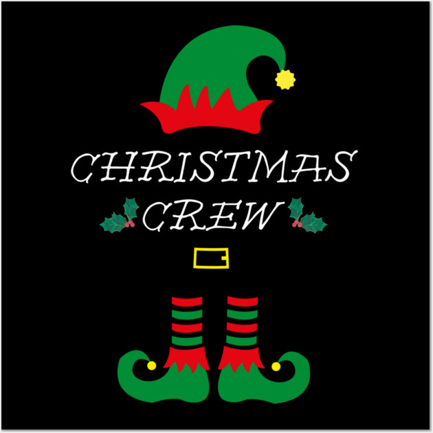 Christmas Crew Elf Hat and Shoes Wall Art by Creatifly Graphic Tees