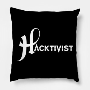Hacktivist Band White Logo Pillow