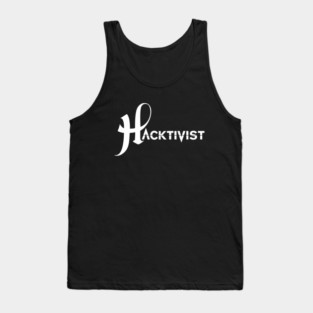 Hacktivist Band White Logo Tank Top