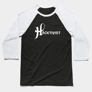 Hacktivist Band White Logo Baseball T-Shirt