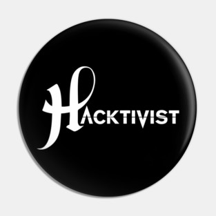 Hacktivist Band White Logo Pin