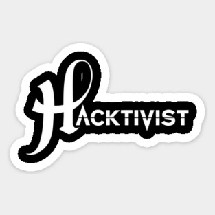 Hacktivist Band White Logo Sticker