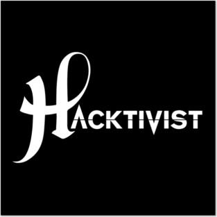 Hacktivist Band White Logo Posters and Art
