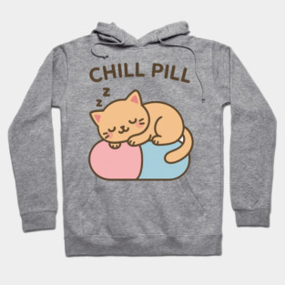 Chill Pill Sleeping Cat Relax Cute Hoodie