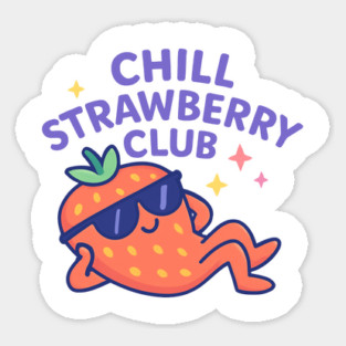 Chill Strawberry Club Shirt | Garden Therapy Collection by Leaf & Lee – Cute Fruitcore Self Care Tee for Plant Moms & Eco Girls Sticker