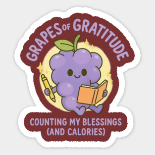 Grapes of Gratitude Shirt | Garden Therapy Collection by Leaf & Lee – Cute Fruitcore Mental Health Tee for Mindful Living & Positive Energy Magnet