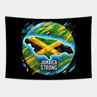 Jamaica Strong Hurricane Recovery Design For Hope And Unity Supporters Tapestry