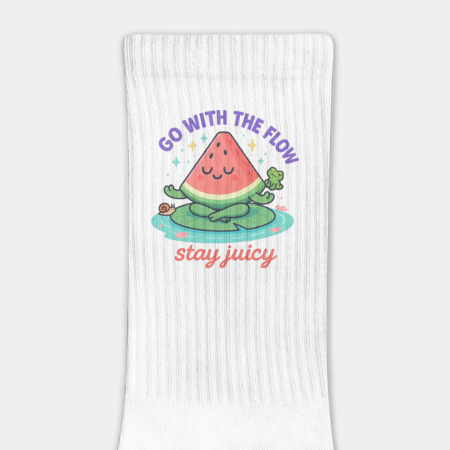 Go With The Flow Stay Juicy Shirt | Garden Therapy Collection by Leaf & Lee – Cute Watermelon Mindfulness Tee for Positive Energy & Chill Vibes by Anne Lee