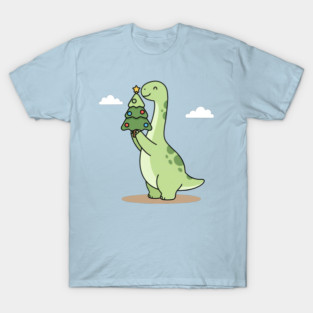 Brachiosaurus with a Christmas Tree T-Shirt