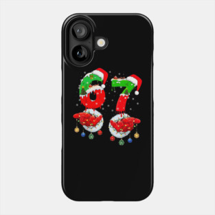 Funny Six Seven 67 Meme 6 7 Christmas Santa Hand Boys Teens Phone Case