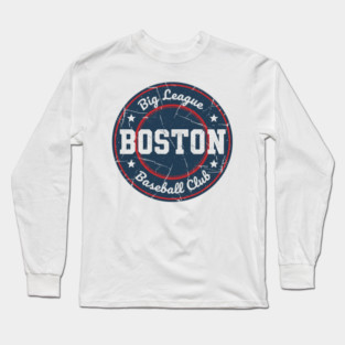 Boston Retro Big League Baseball - White Long Sleeve T-Shirt