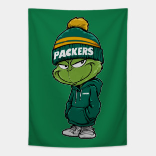 Grinch Green Bay Packers M9455 Tapestry