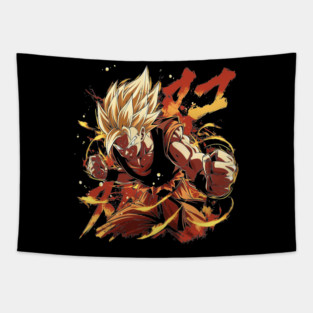 Goku Super Saiyan Power Burst Tapestry