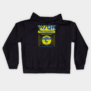 STRANGER THINGS 5: WSQK THE SQUAWK 94.5 (BLACK) Kids Hoodie