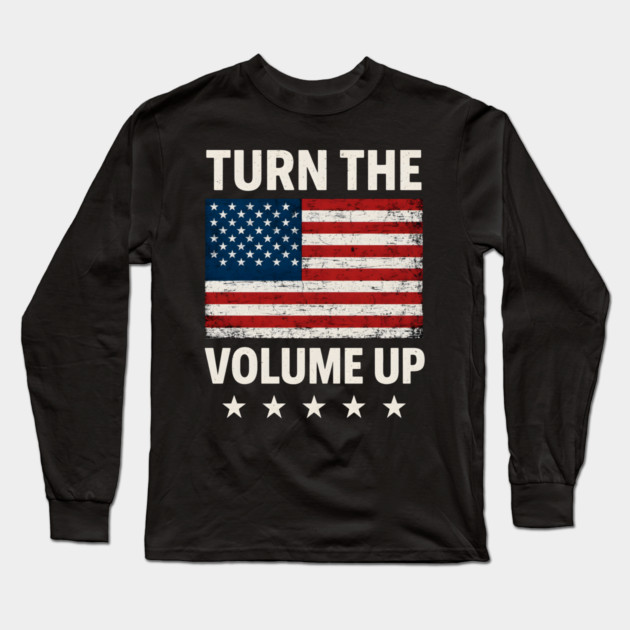 Turn The Volume Up – Grunge Flag Block Long Sleeve T-Shirt by ArtistTee ⭐⭐⭐⭐⭐