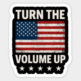 Turn The Volume Up – Grunge Flag Block Sticker