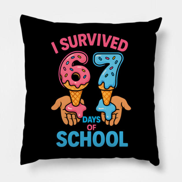 I Survived 67 Days of School – Cones in Hands Pillow by ArtistTee ⭐⭐⭐⭐⭐