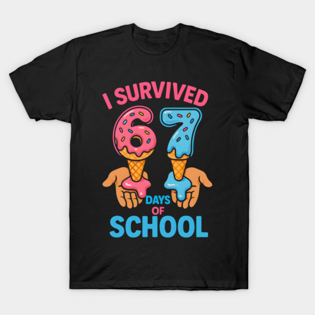 I Survived 67 Days of School – Cones in Hands T-Shirt by ArtistTee ⭐⭐⭐⭐⭐