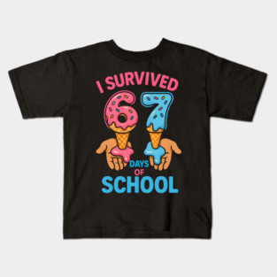 I Survived 67 Days of School – Cones in Hands Kids T-Shirt