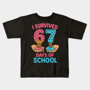 I Survived 67 Days of School – Sprinkles Cones Kids T-Shirt