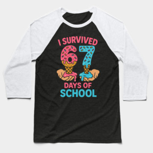 I Survived 67 Days of School – Sprinkles Cones Baseball T-Shirt