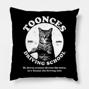Vintage Toonces Driving School Pillow