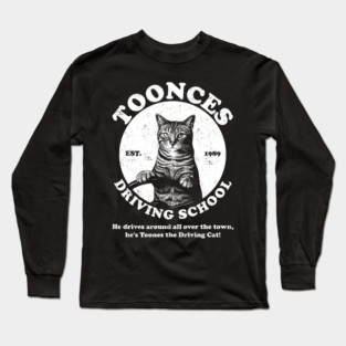 Vintage Toonces Driving School Long Sleeve T-Shirt