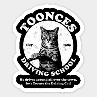 Vintage Toonces Driving School Sticker