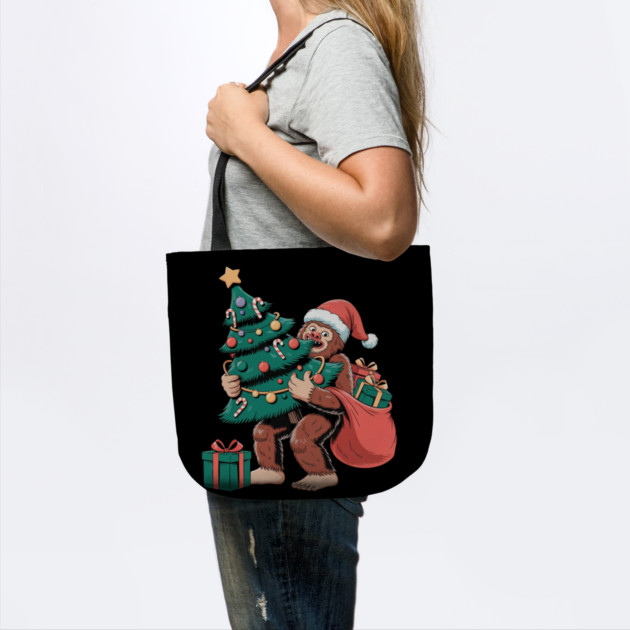 Bigfoot Christmas Tree Bandit – Funny Holiday Sasquatch by Creatifly Graphic Tees