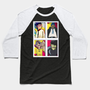 Gorillaz Pop Art Character Grid T-Shirt Baseball T-Shirt