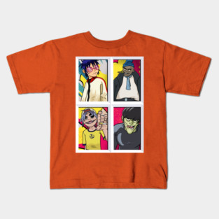 Gorillaz Pop Art Character Grid T-Shirt Kids T-Shirt
