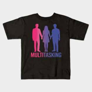 Funny Polyamory Throuple Relationship Poly Pride Polyamorous Kids T-Shirt