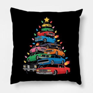 Classic Cars Christmas Tree Pillow