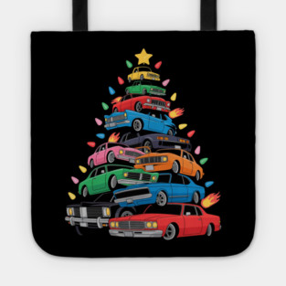Classic Cars Christmas Tree Tote
