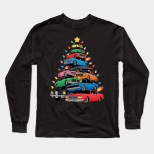 Classic Cars Christmas Tree Long Sleeve T-Shirt