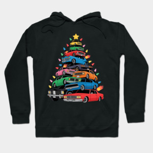 Classic Cars Christmas Tree Hoodie