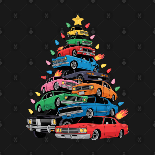 Classic Cars Christmas Tree by Creatifly Graphic Tees