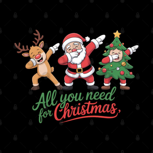 Dabbing Santa Reindeer and Christmas Tree Squad by Creatifly Graphic Tees