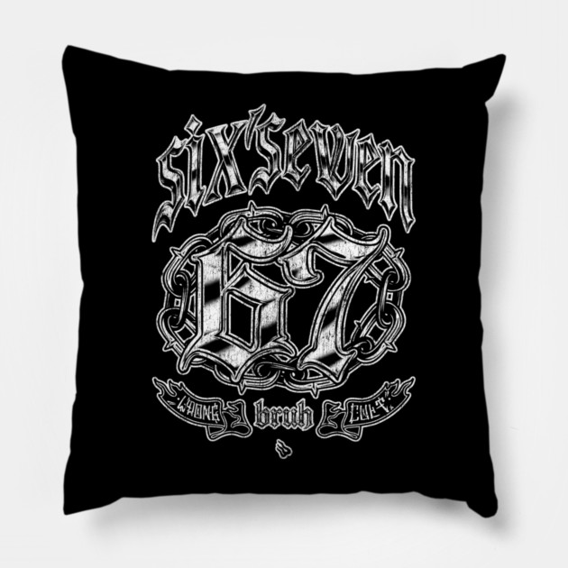 SIX SEVEN Pillow by Wrongteeshirt