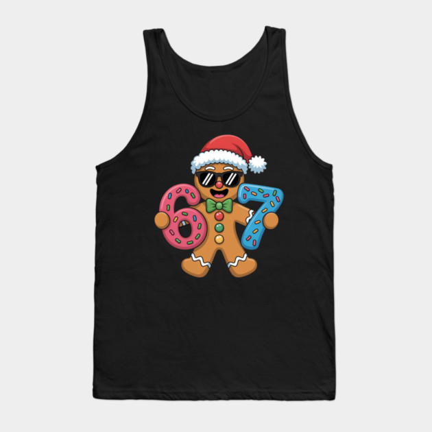 Cool Gingerbread Man Christmas 67 Cookie Tank Top by Creatifly Graphic Tees