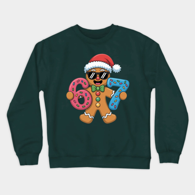 Cool Gingerbread Man Christmas 67 Cookie Crewneck Sweatshirt by Creatifly Graphic Tees