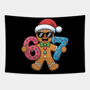Cool Gingerbread Man Christmas 67 Cookie Tapestry