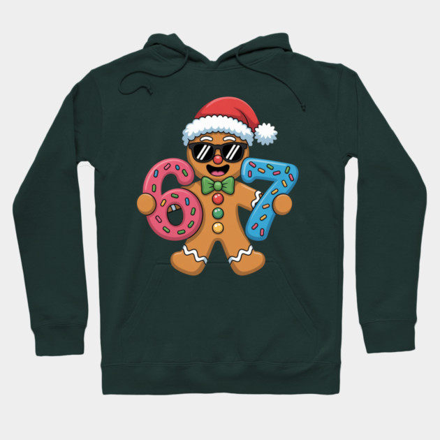 Cool Gingerbread Man Christmas 67 Cookie Hoodie by Creatifly Graphic Tees