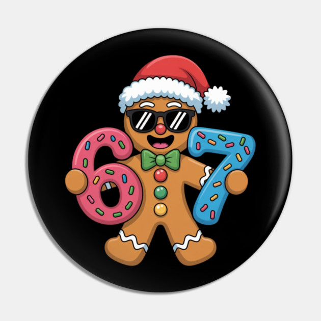 Cool Gingerbread Man Christmas 67 Cookie Pin by Creatifly Graphic Tees