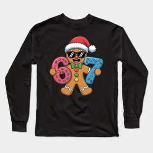 Cool Gingerbread Man Christmas 67 Cookie Long Sleeve T-Shirt