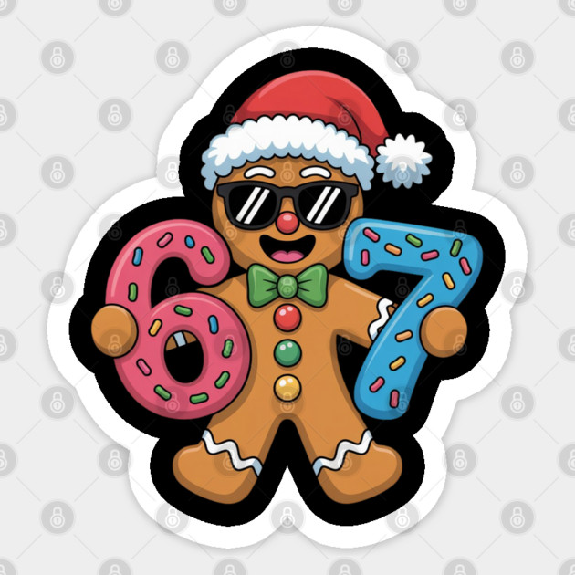 Cool Gingerbread Man Christmas 67 Cookie Sticker by Creatifly Graphic Tees