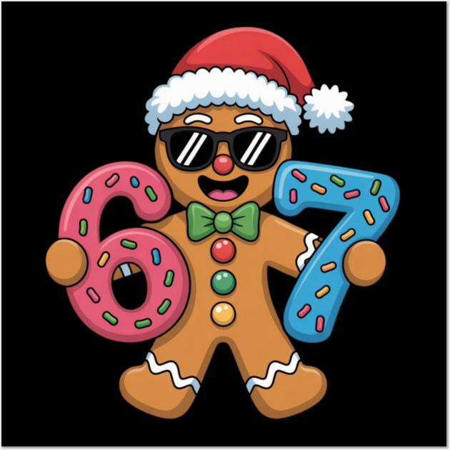 Cool Gingerbread Man Christmas 67 Cookie Wall Art by Creatifly Graphic Tees