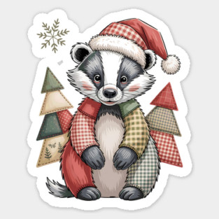 Christmas-Badger Sticker
