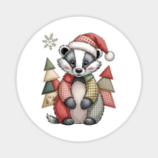 Christmas-Badger Magnet