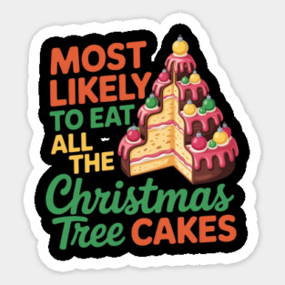 Funny Christmas Tree Cake Lover Holiday Quote Magnet